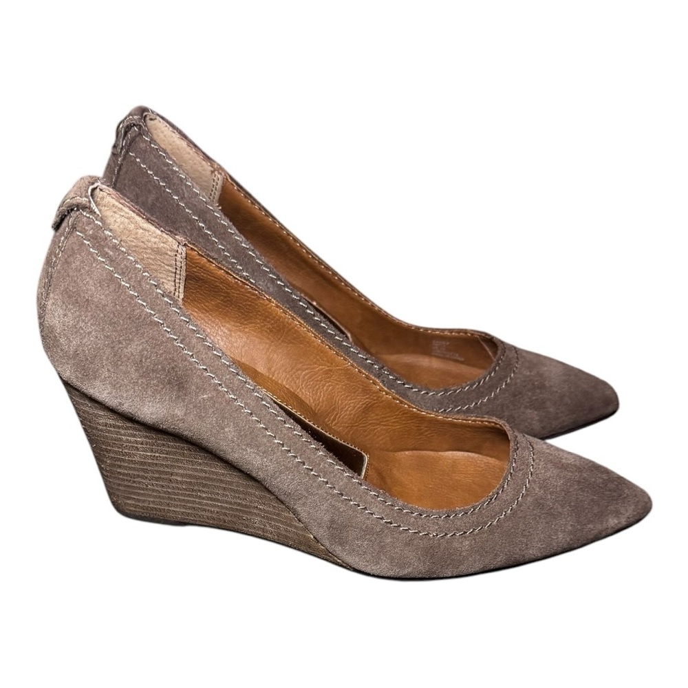 CALVIN KLEIN Women's Tan Suede Barbie Wedges Size 10